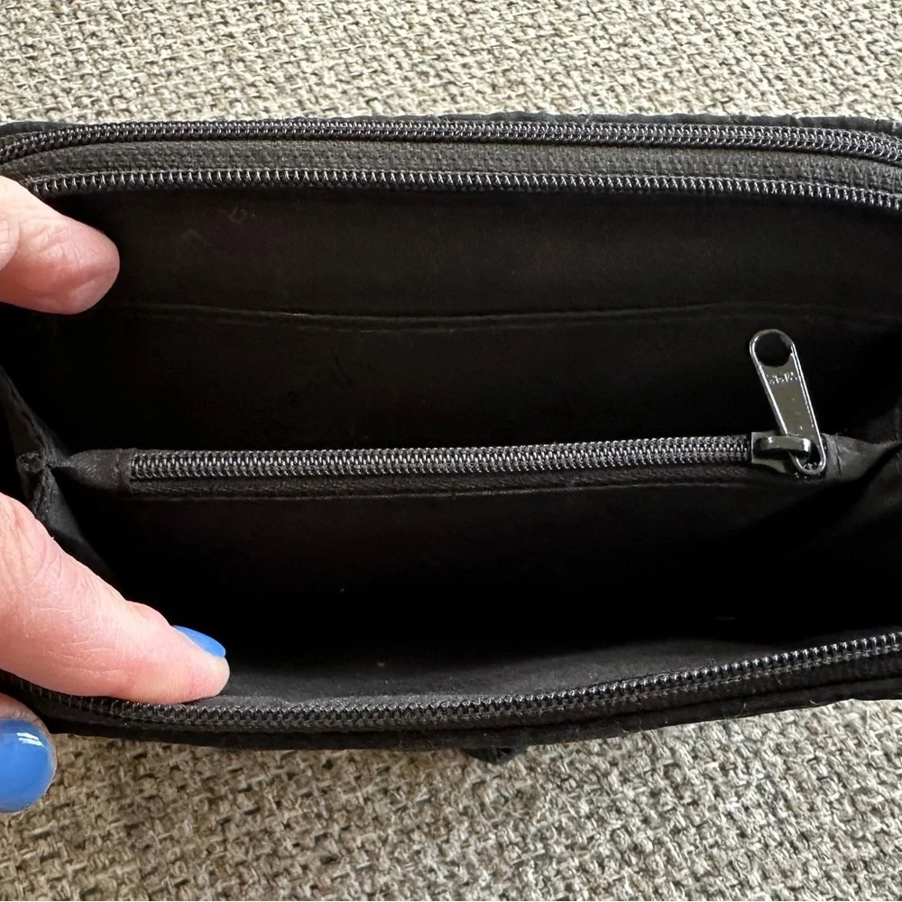 Vera Bradley Black Quilted Flap Wallet - Picture 6 of 8